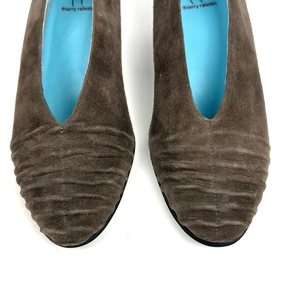 THIERRY RABOTIN Taupe Suede Ruched Front Pumps EUR 37 US 6,5 - Picture 9 of 16